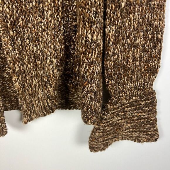 Anthropologie One Girl Who Open Front Cardigan Sweater Chunky Knit Brown S - Picture 6 of 6